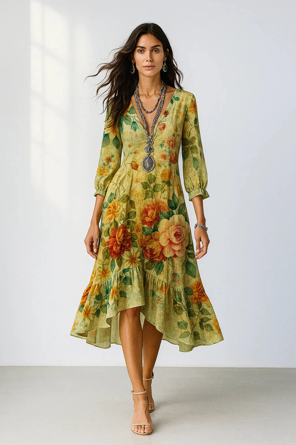 Debra - Floral Printed Maxi Dress