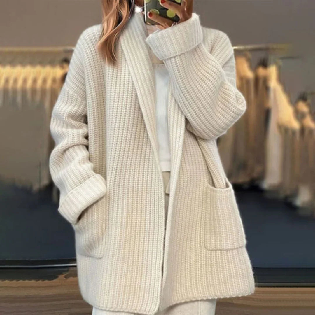 Kiandra - Knitted Wool Cardigan With Pockets
