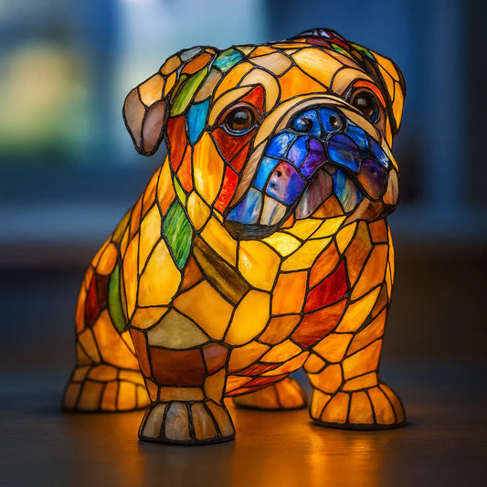 Fox - Magical Dog Lamp Made of Colored Glass