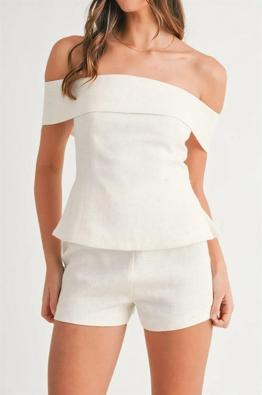 White Cotton & Linen – Two-Piece Suit